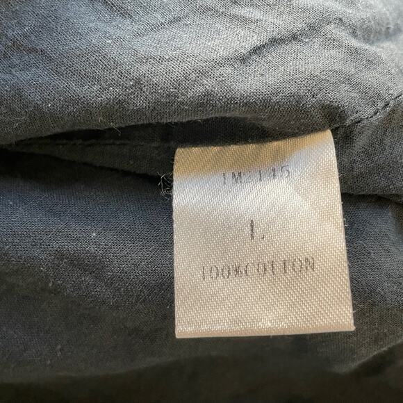 Theme Crochet Tunic Mini Dress Navy Blue Cap Sleeves Size Large - Picture 10 of 11